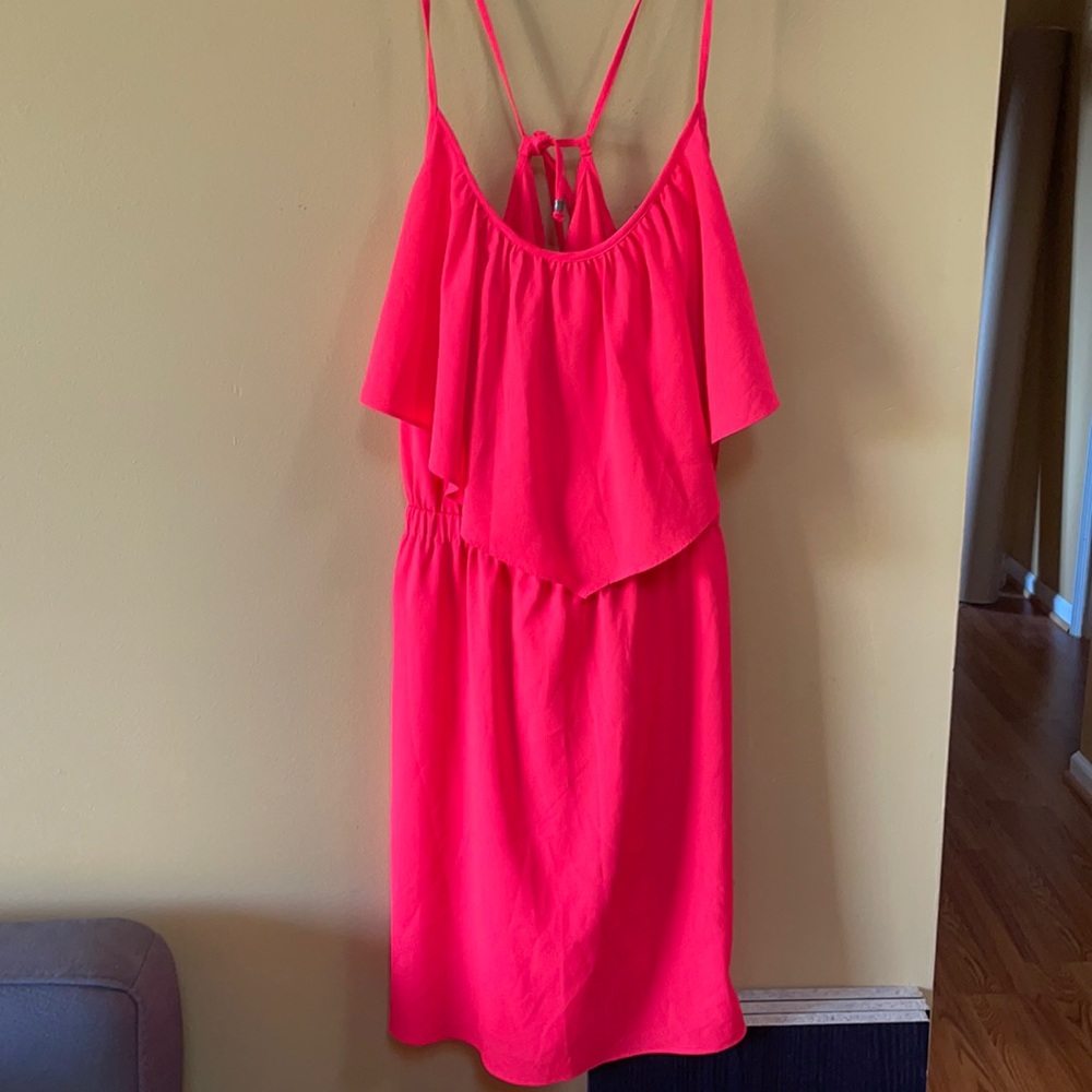 American Eagle Outfitters Hot Pink Flounce Sundress